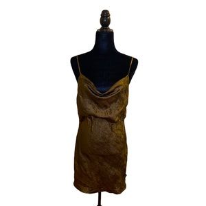 Forever21 metallic gold slip dress NWT